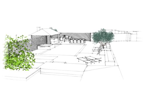 We work with the client to develop a garden that suits their lifestyle
and practical needs within a budget, taking into account specific requirements such as aspect and soil type. Drawings are produced to  help visualise what we will be creating.